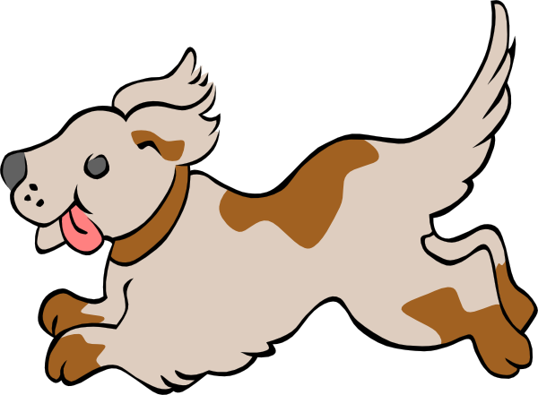 600x441 Happy Running Puppy Clip Art