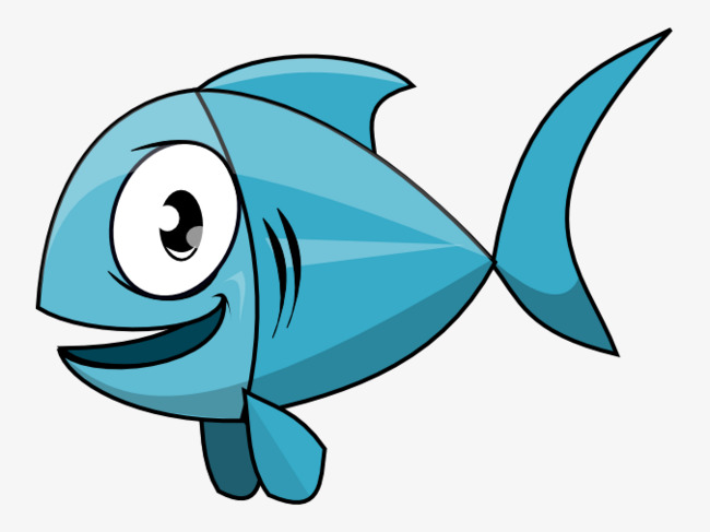 650x487 Blue Cartoon Fish, Small Fish, Leave The Material, Cartoon Png