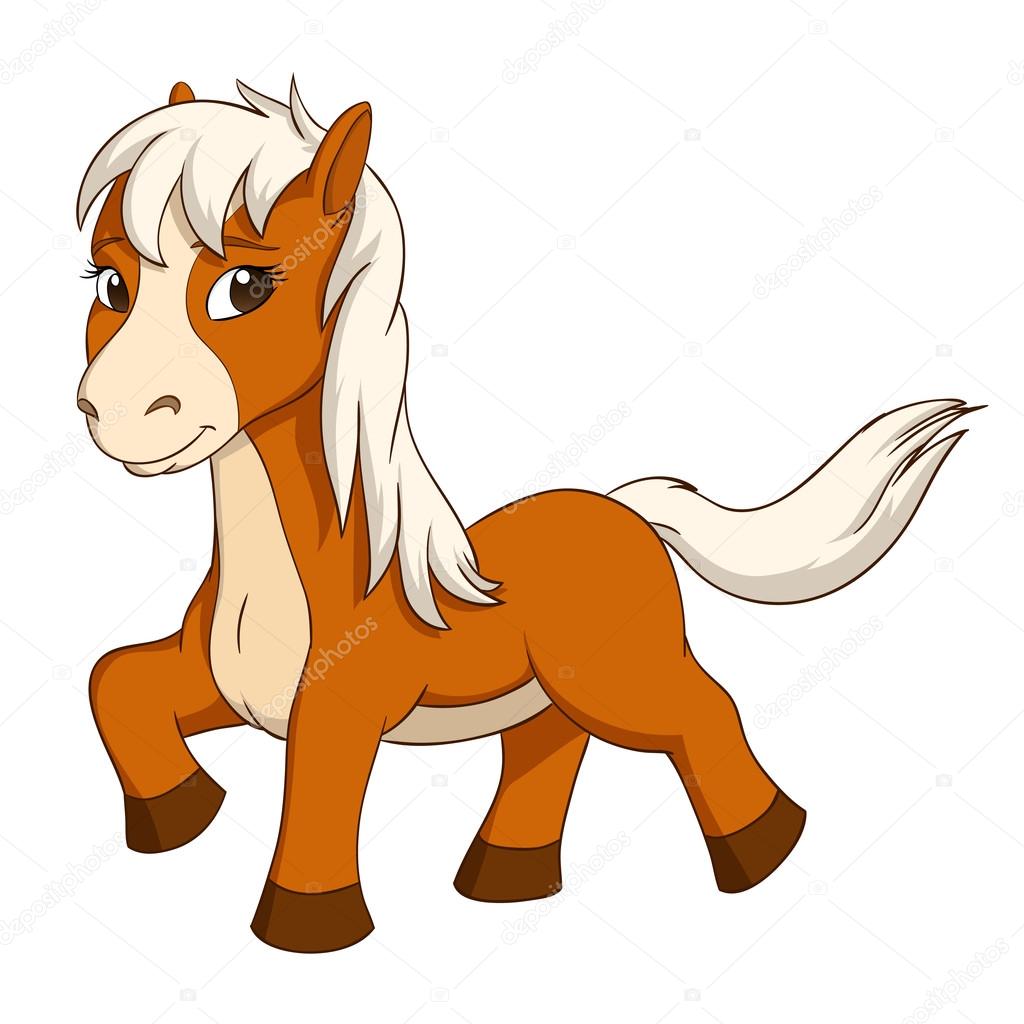 1024x1024 Attractive Cartoon Horse Pictures 8 Cute Isolated White Background