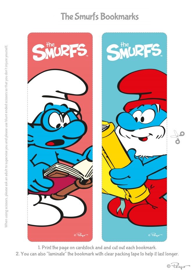 667x942 Smurfs Printable Bookmarks