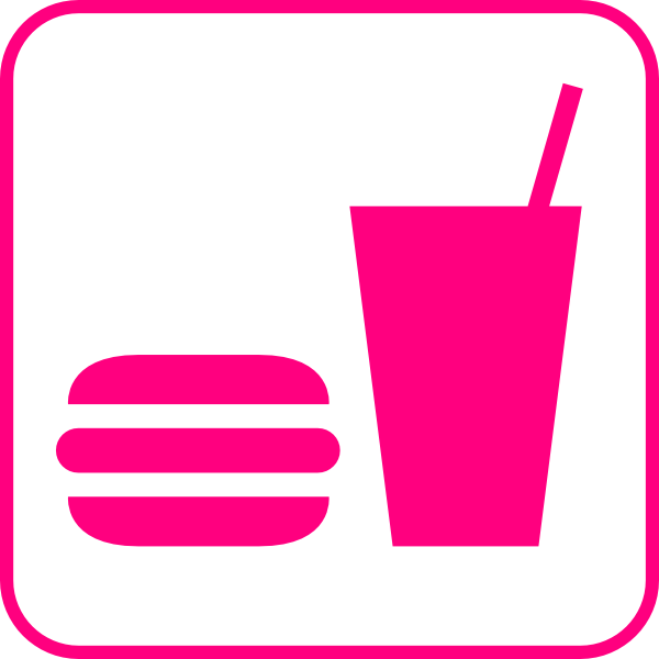 600x600 Pink Snack And Drink Sign Clip Art