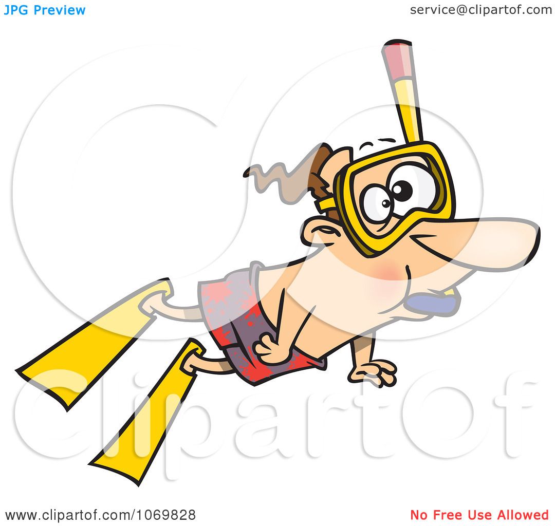 1080x1024 Clipart Snorkeling Man