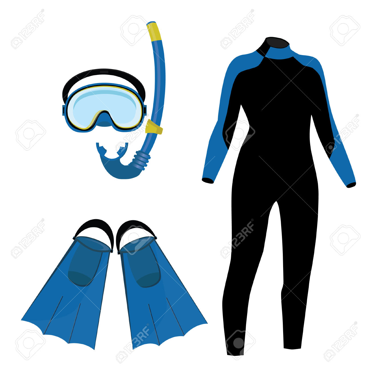 1300x1300 Flippers Clipart Snorkel Mask
