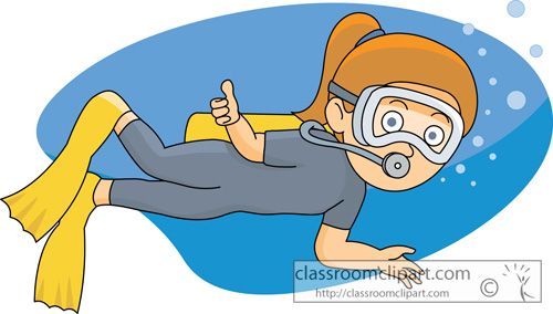 500x284 Girls Scuba Diving Cartoon Clipart