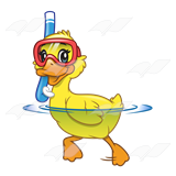 160x160 Abeka Clip Art Snorkeling Duck With Goggles And Snorkel