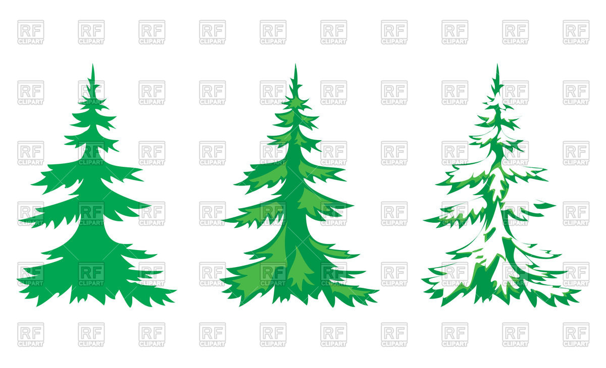 1200x730 Fir Trees Covered With Snow Royalty Free Vector Clip Art Image