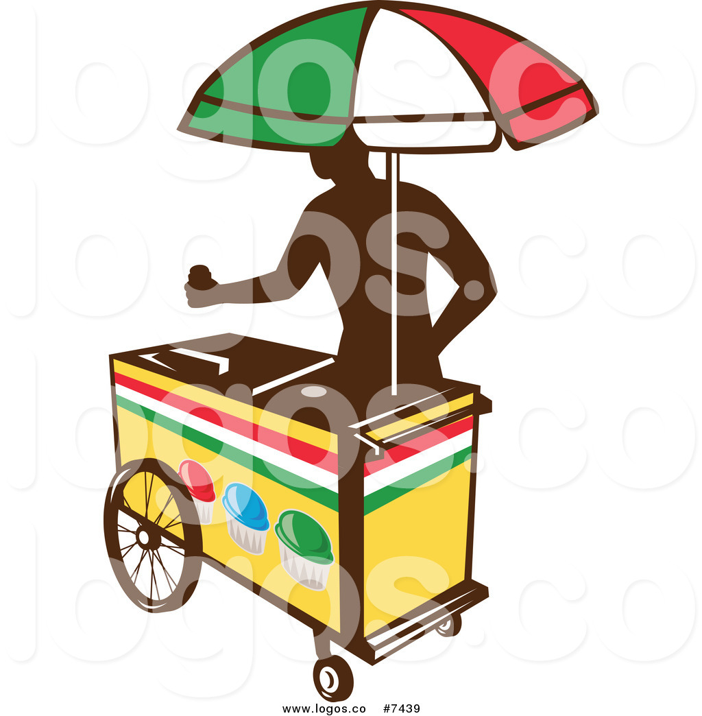 1024x1044 Royalty Free Clip Art Vector Logo Of A Silhouetted Ice Cart Vendor