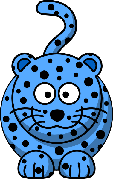 378x598 Blue Leopard Clip Art