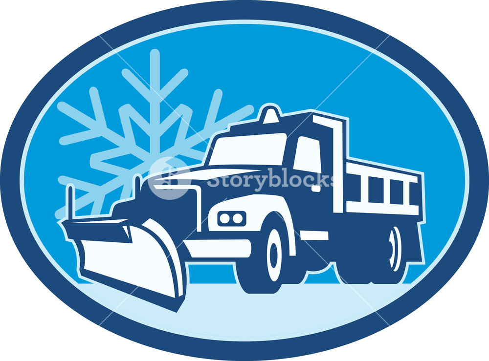 1000x739 Snow Plow Truck Retro Royalty Free Stock Image