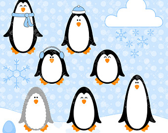 340x270 Snow Penguin Clip Art