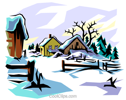 480x379 Winter Scene Royalty Free Vector Clip Art Illustration Natu0007