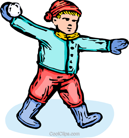 447x480 Boy Throwing A Snowball Royalty Free Vector Clip Art Illustration