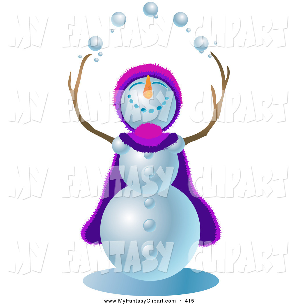 1024x1044 Clip Art Of A Happy Snowman Wearing A Purple And Pink Cape And Hat