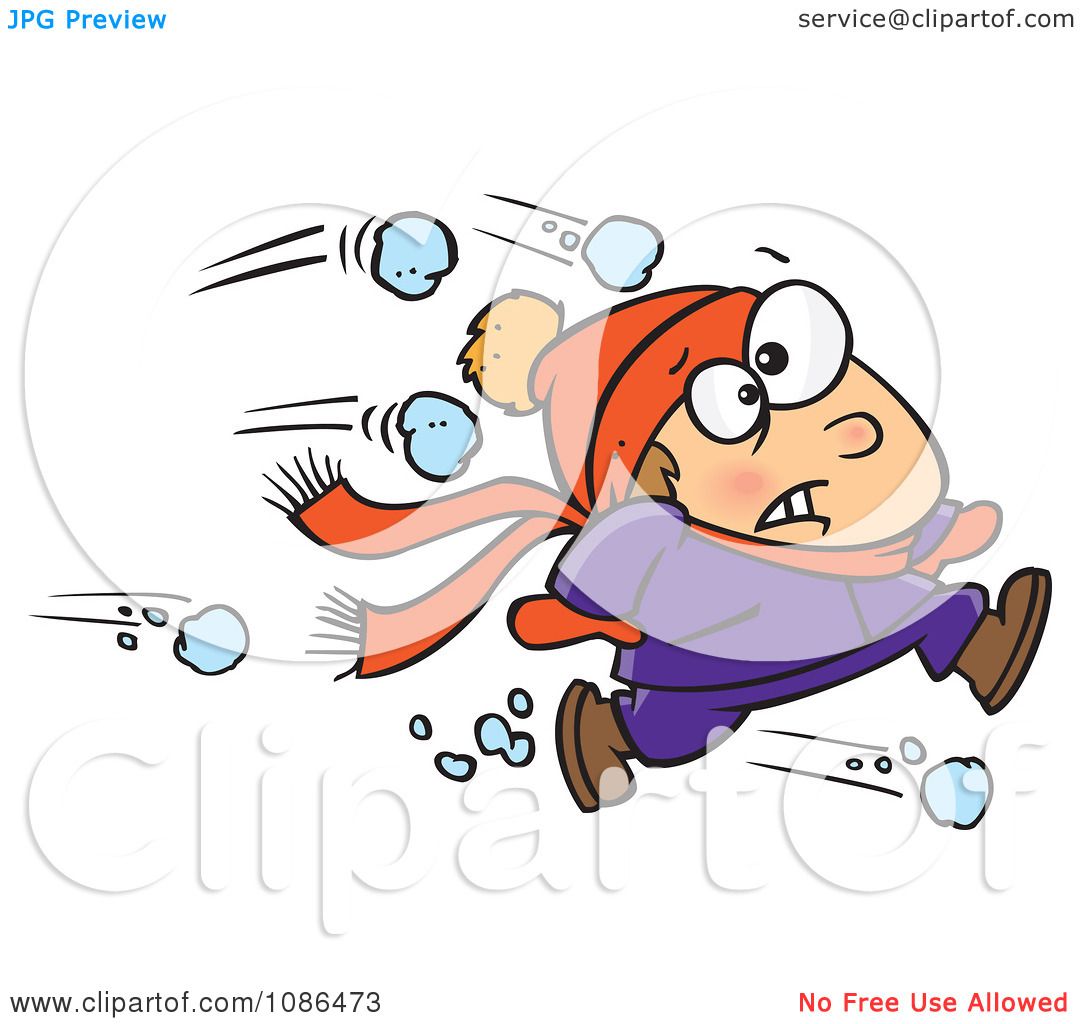 1080x1024 Clipart Outnumbered Boy Running From Snowballs