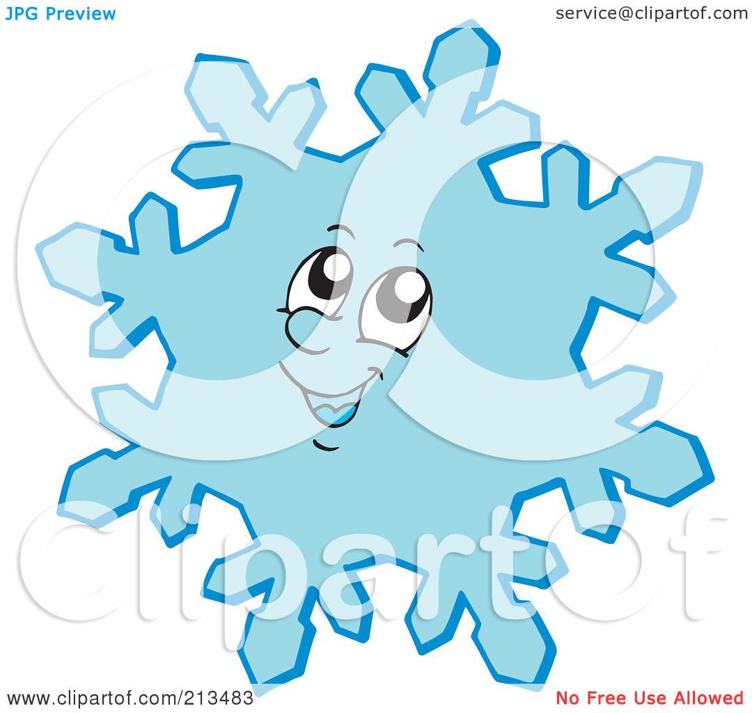 1080x1024 Royalty Free (Rf) Clipart Illustration Of A Smiling Blue Snowflake