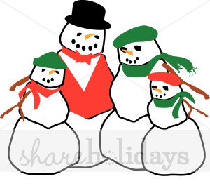 300x265 Happy Snowman Family Snow Images