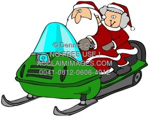 300x235 Clipart Illustration Snowmobile Ride