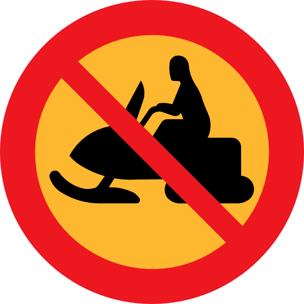 600x600 No Snowmobiles Sign Clip Art