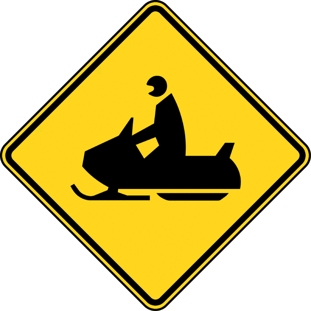 640x640 Snowmobile Crossing, Color Clipart Etc