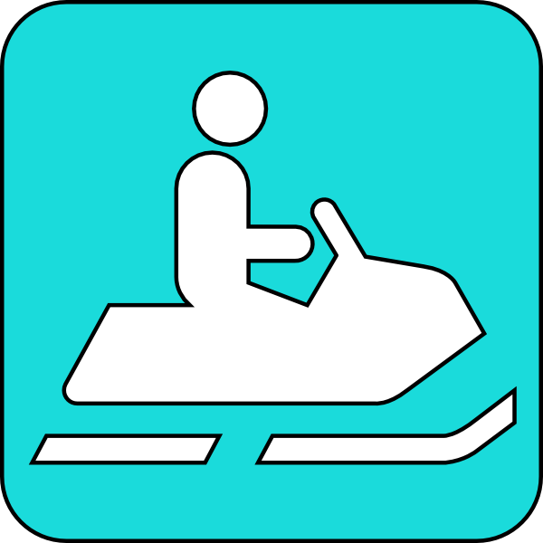 600x600 Snowmobile Symbol Blue Clip Art