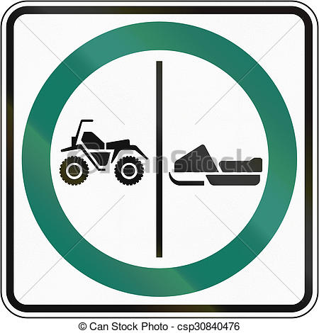 450x470 Atv And Snowmobile Lane Canada. Regulatory Road Sign
