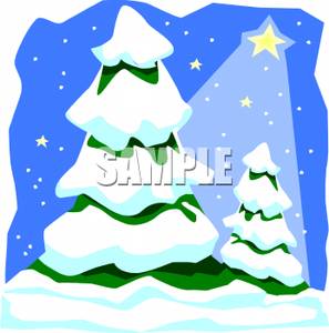 297x300 Clip Art Image Snow Covered Christmas Trees