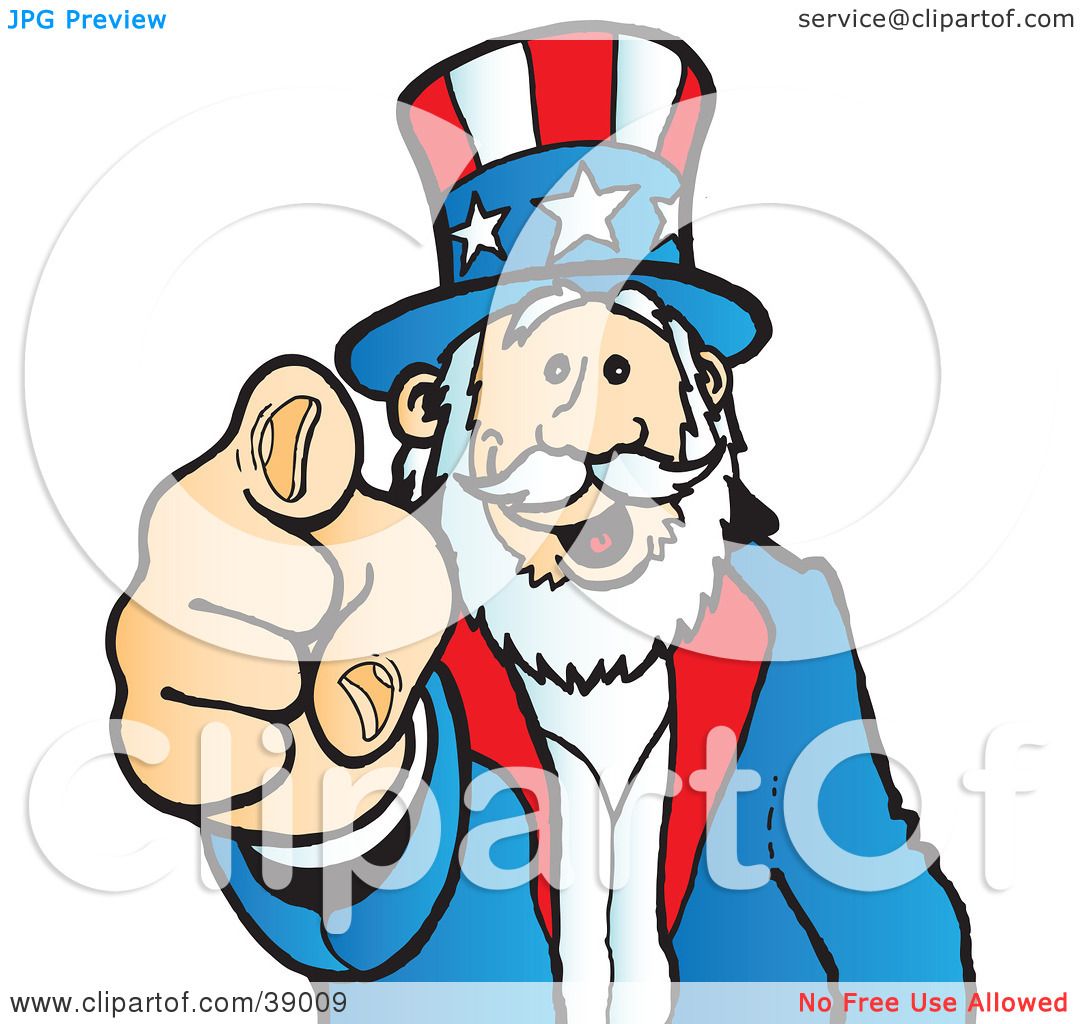 1080x1024 Clipart Illustration Of Uncle Sam Grinning And Pointing Outwards
