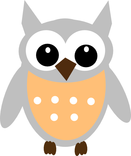 498x595 Light Orange Gray Owl Clip Art