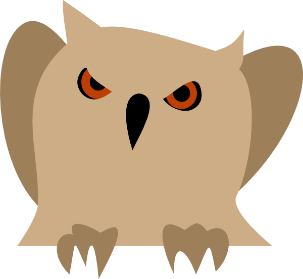 600x552 Owl With Red Eyes Clip Art