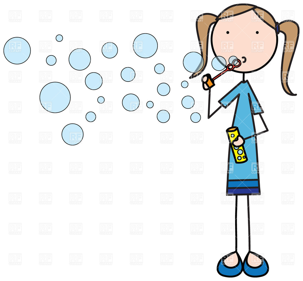 1200x1110 Girl Blowing Soap Bubbles Vector Image Vector Artwork Of People
