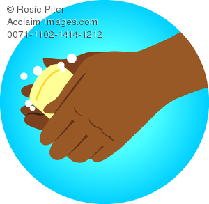 300x293 Clip Art Illustration Of Person Dark Skin Washing Hands