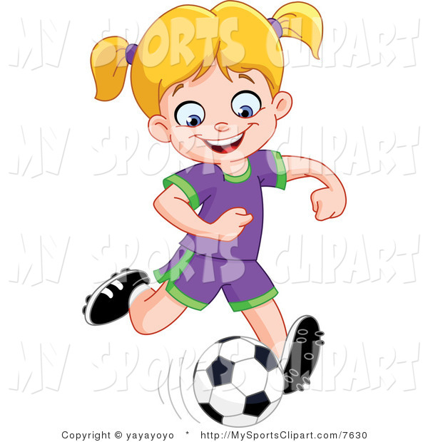 600x620 Sports Clip Art Of A Girl Kicking A Soccer Ball By Yayayoyo
