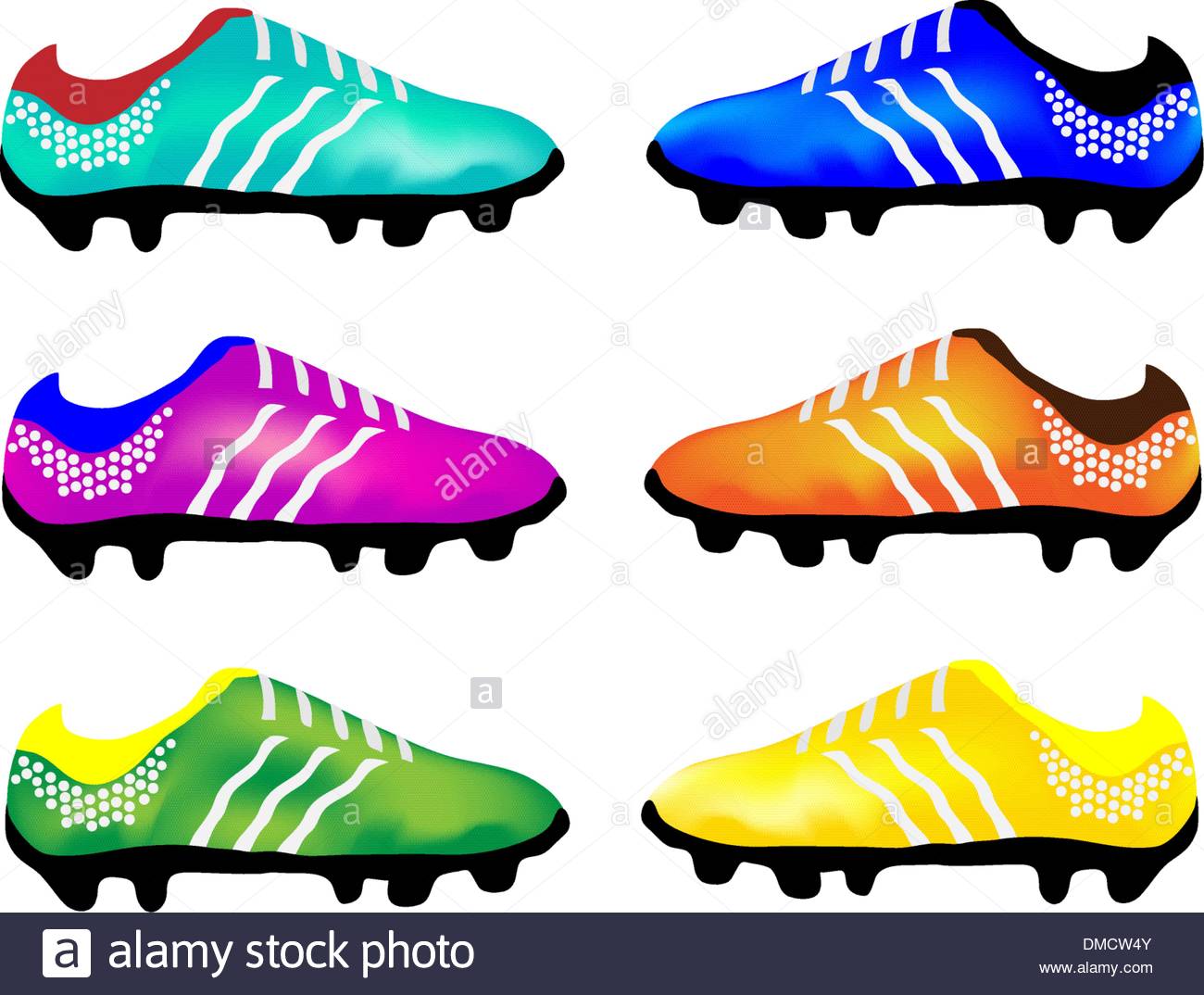 1300x1074 The Multicolor Illustration Of Sport Football Boots Stock Vector