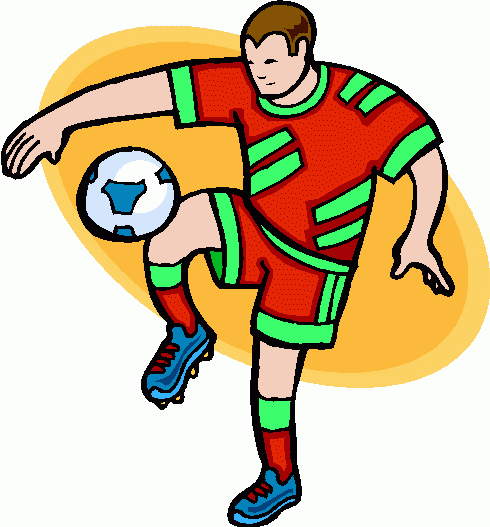 490x527 Playing Soccer Clipart