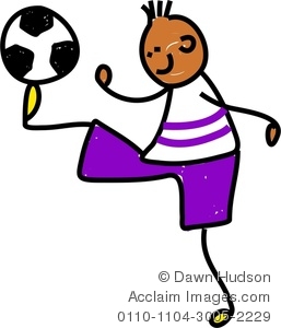 257x300 Clipart Image Of A Happy Little Boy Playing Soccer
