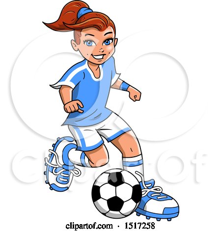 450x470 Clipart Of A Girl Playing Soccer