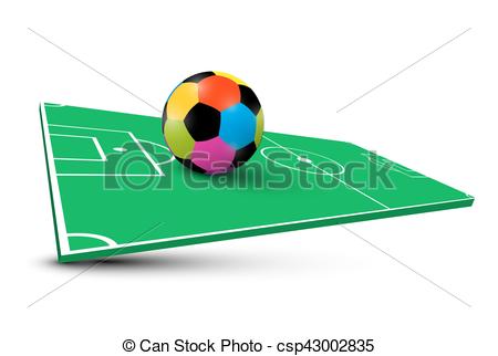 450x322 Colorful Soccer Ball On Abstract Empty Football Field . Vectors