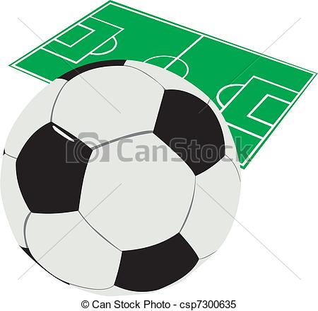 450x439 Soccer Ball Against The Mark Of A Football Field Clipart Vector
