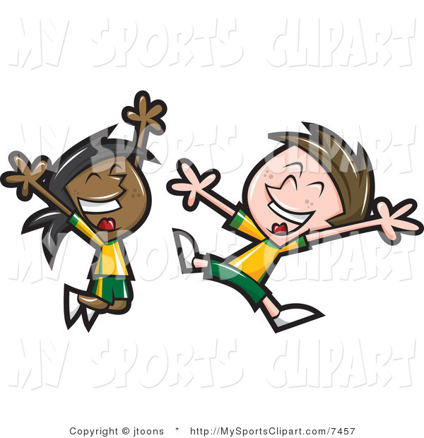 600x620 Sports Clip Art Of A Soccer Kids Jumping By Jtoons