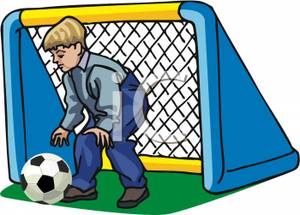 300x215 Clip Art Image A Boy Guarding The Soccer Goal