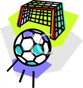 283x300 Clip Art Image A Soccer Ball Rolling Towards A Goal Net