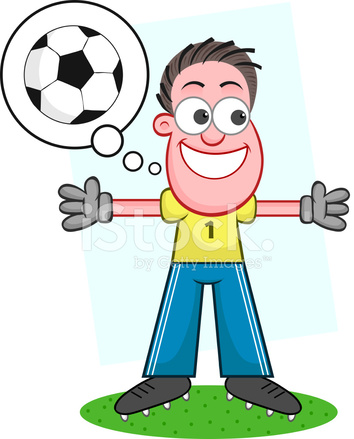 354x439 Cartoon Goalkeeper Is Waiting Ball Stock Vector