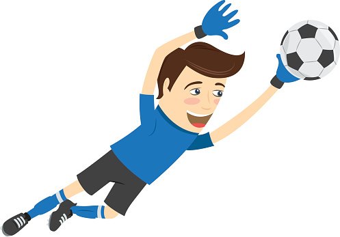 497x347 Funny Soccer Football Player Goalkeeper Wearing Blue T Shirt
