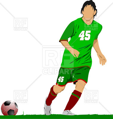 380x400 Silhouette Of Soccer Player In Motion On Field Royalty Free Vector