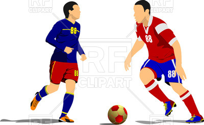 400x245 Silhouette Of Soccer Players With Ball In Action Royalty Free