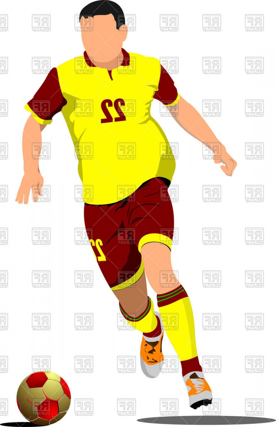 932x1440 Yellow Red Silhouette Of Soccer Player With Football Ball Vector