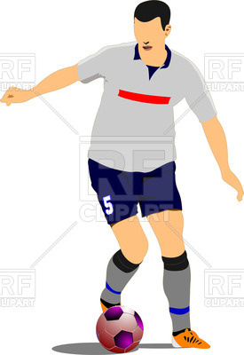 275x400 Colorful Silhouette Of Soccer Player With Football Ball Royalty