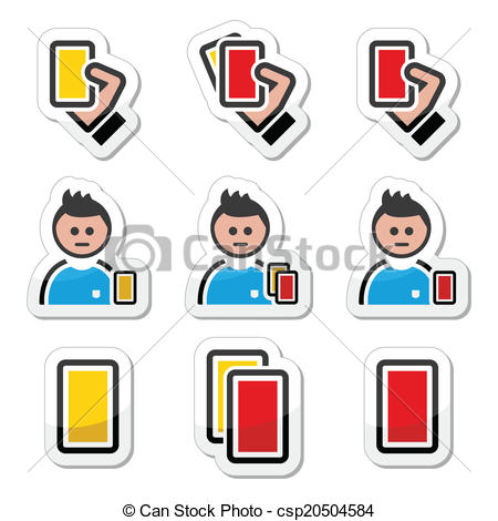 450x470 Football Or Soccer Yellow, Red Card. Football Or Soccer Vector