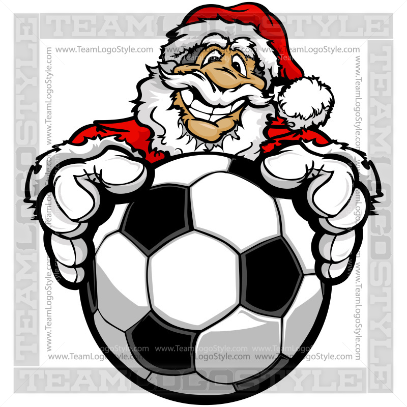 800x800 Santa Claus Holding Soccer Ball