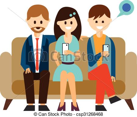 450x385 Young People Communicating In Social Media Vector Clip Art